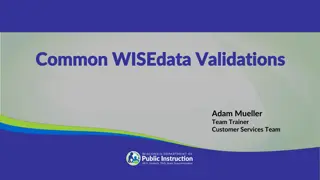 Common WISEdata Validations and Error Fixes