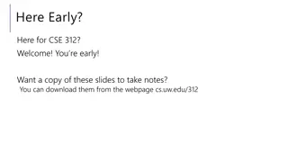 CSE 312 Early Welcome Slides Notes