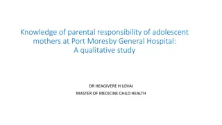 Adolescent Mothers' Parental Responsibility Study at Port Moresby General Hospital
