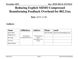 Reducing Explicit MIMO Compressed Beamforming Overhead for 802.11ax