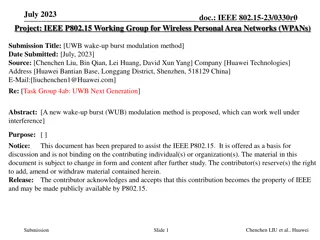 UWB Wake-Up Burst Modulation Method for Wireless Personal Area Networks