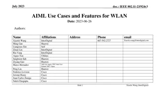 AIML Use Cases and Features for WLAN in IEEE 802.11-23/924r3
