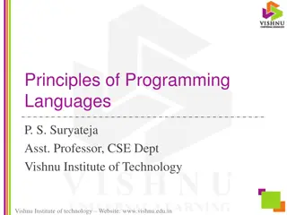 Names, Bindings, and Scopes in Programming Languages
