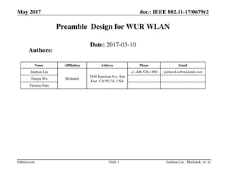 Designing Preambles for IEEE 802.11 WUR WLAN