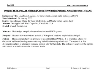 Improved Link Budget Analysis for Narrowband Assisted Multi-Millisecond UWB