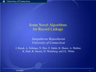 Innovative Record Linkage Algorithms for Data Clustering