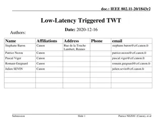 Supporting Low-Latency Communications through TWT Feature in IEEE 802.11-20/1843r2