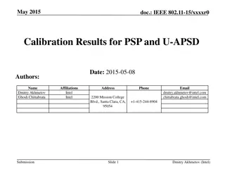 IEEE 802.11-15 Calibration Test Results for PSP and U-APSD
