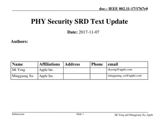 IEEE 802.11-17/1767r0 PHY Security Update
