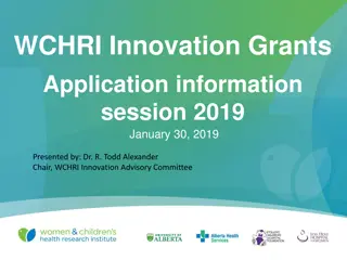 WCHRI Innovation Grants Application Information 2019