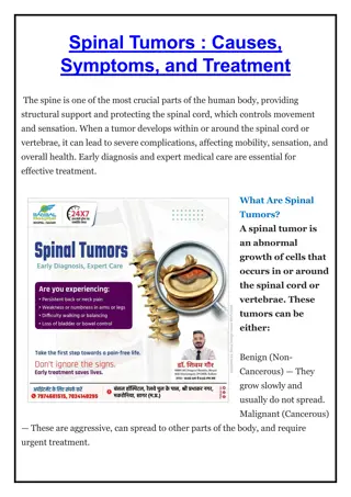 Spinal Tumors - Dr. Shivam Gour