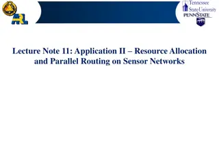 Resource Allocation and Parallel Routing in Sensor Networks