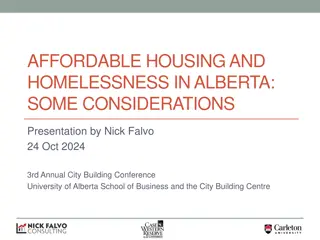 Considerations on Affordable Housing and Homelessness in Alberta