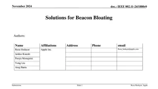 Solutions for Beacon Bloating in IEEE 802.11-24/1880r0