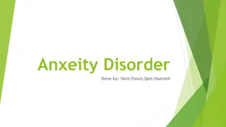 Anxiety Disorders and Symptoms in Students