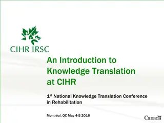 CIHR Knowledge Translation Strategies and Funding Support