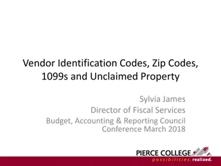Vendor Identification Codes, Zip Codes, and 1099s