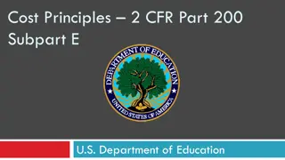 Cost Principles Under 2 CFR Part 200 Subpart E