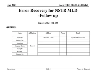 IEEE 802.11-21/0062r1 Jan. 2021 Error Recovery for NSTR MLD