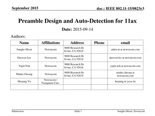 IEEE 802.11-15/0823r3 Preamble Design for 11ax
