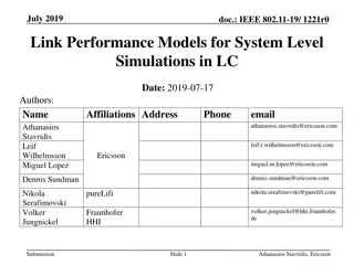 Link Performance Models for System Level Simulations in LC