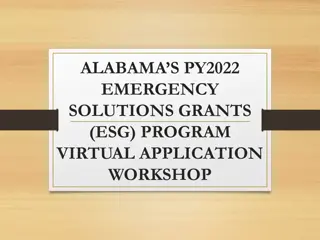 Alabama Emergency Solutions Grants Program 2022 Workshop
