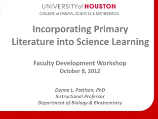 Incorporating Primary Literature: Science Learning Workshop Insights