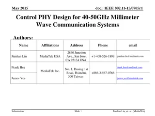 Millimeter Wave Communication Control PHY Design Overview