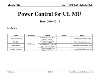 IEEE 802.11-16/0413r0 Power Control for UL MU in March 2016