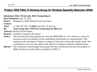 IEEE P802.15.4ab Task Group: UWB Next Generation for Wireless Specialty Networks