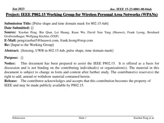 Advanced Wireless Personal Area Network (WPAN) Technology Development