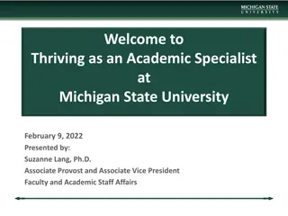 Thriving as Academic Specialist at Michigan State University