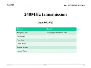 IEEE 802.11-20/0954r3: Considerations on 240MHz Transmission Definition