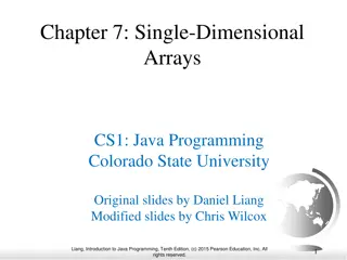 Java Programming with Single-Dimensional Arrays at Colorado State University