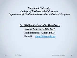 Quality Control in Healthcare: Evaluating Performance Assessment