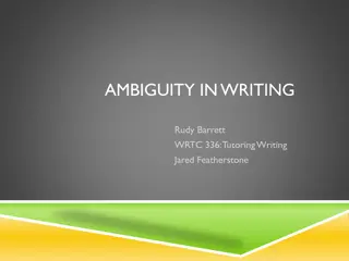 Identifying Writing Ambiguities and Solutions