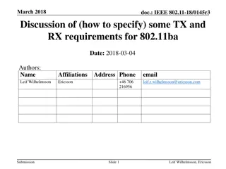 802.11ba Transmitter and Receiver Requirements Discussion