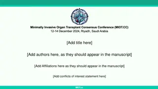 International Expert Panel Recommendations on [Add Title Here]