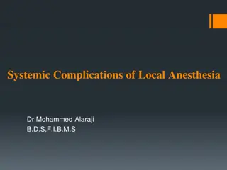 Systemic Complications of Local Anesthesia in Dentistry