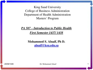 Modern Public Health Systems and Their Evolution