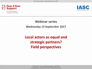 Supporting Local Actors in Humanitarian Affairs