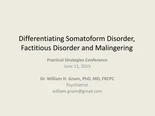 Somatoform, Factitious, and Malingering Disorders in Psychiatry
