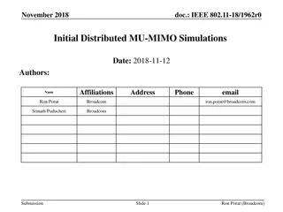 IEEE 802.11-18 Distributed MU-MIMO Simulations & Results