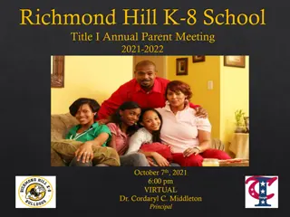 Richmond Hill K-8 School Title I Annual Parent Meeting 2021-2022 Overview