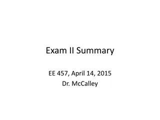 EE 457 Exam II Summary and Instructions
