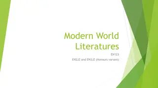 Modern World Literatures: Exploring Modernity and Disintegration