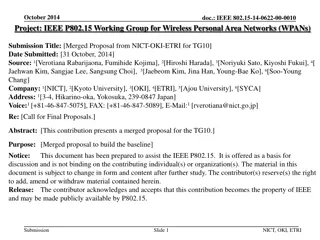 IEEE P802.15 Working Group Merged Proposal for TG10 Wireless Networks