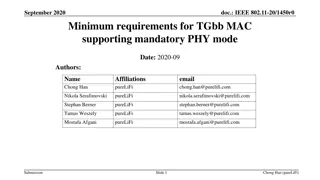 IEEE 802.11-20/1450r0: Minimum Requirements for TGbb MAC Support