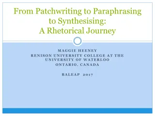 Enhancing Academic Writing Skills: Journey from Patchwriting to Synthesizing