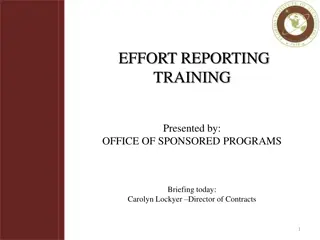 Effort Reporting in Sponsored Programs